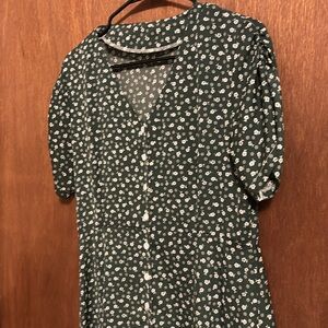 Green floral maxi dress